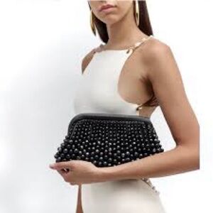 Cult Gaia Black beaded Clutch- NWT